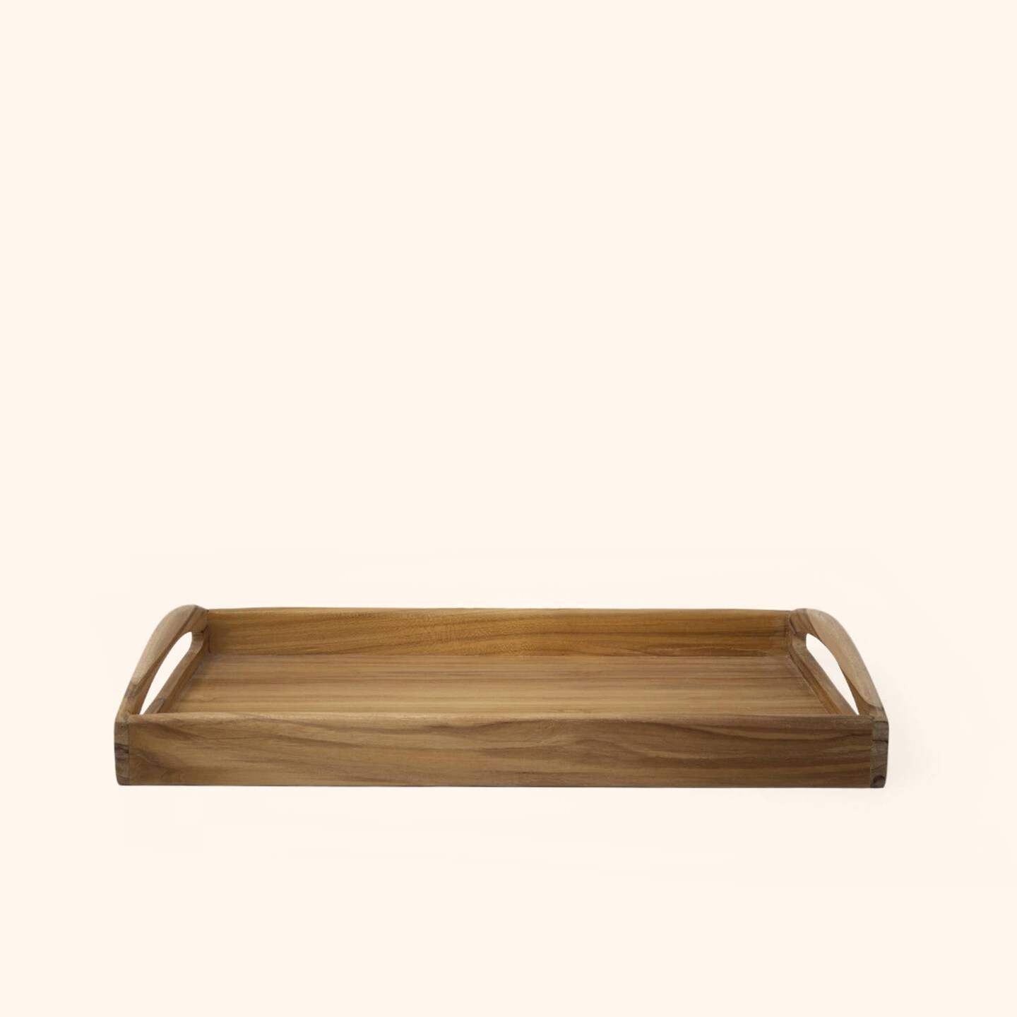 Teak Wooden Tray &#x2013; Natural Wood | Elegant &#x26; Versatile Serving Tray-16X10X2.3&#x22;