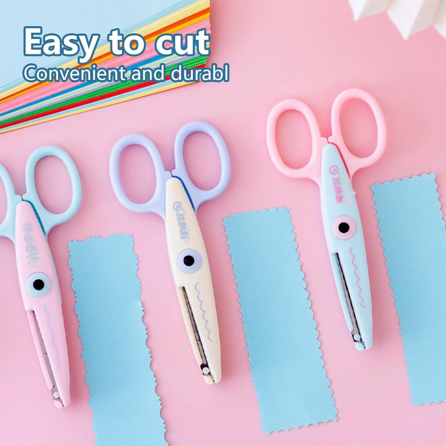 Decorative Pattern Edge Craft Scissors (2-Pack), Pink, Stainless Steel, Ambidextrous, Suitable for Fun DIY Scrapbooking Crafting Projects for Kids & Adults