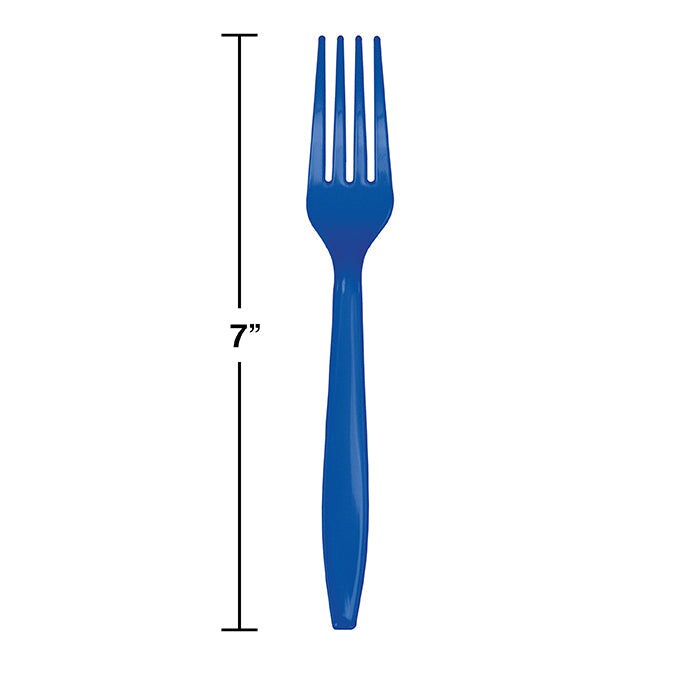 288 pc Bulk Cobalt Blue Plastic Forks