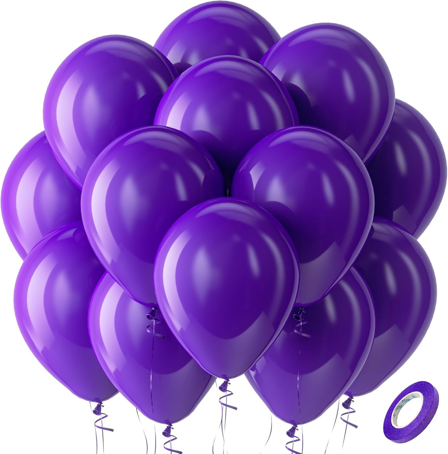 Dark Purple Latex Party Balloons - 100 Pack 12 inch Round Helium Purple Balloons