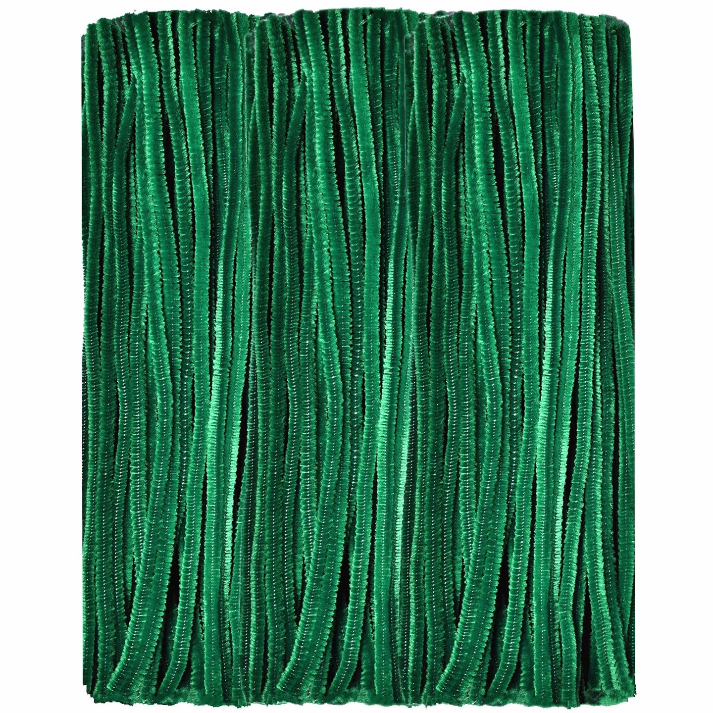 Dark Green Pipe Cleaners Craft (100 Pieces) Chenille Stems for DIY Art Creative Festival Day Decorations (0.24 x 12 Inch)