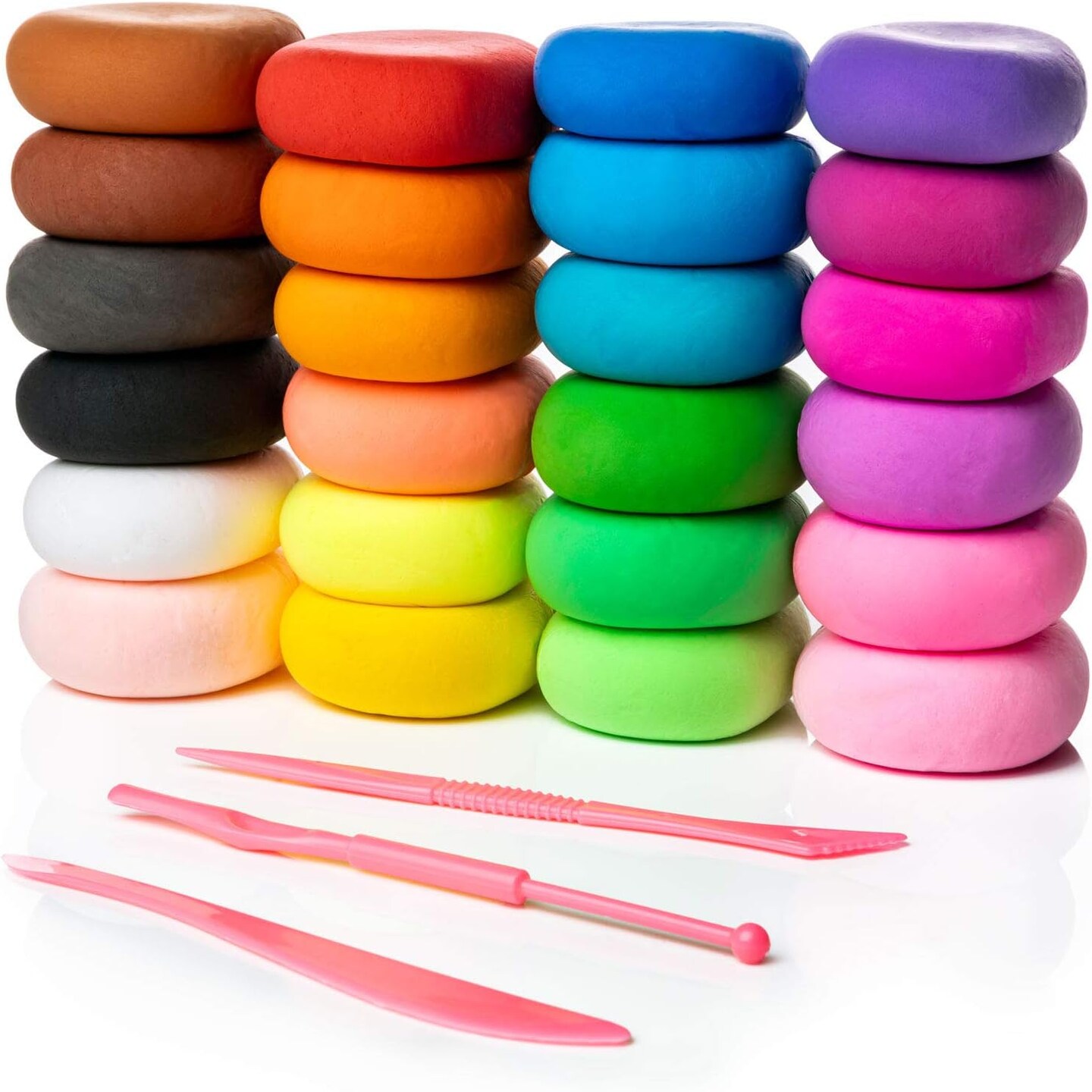 Air Dry Clay, 24 Colors Modeling Set with 3 Sculpting Tools, Magic Foam Clay for Kids and Adults, Gift for Boys and Girls