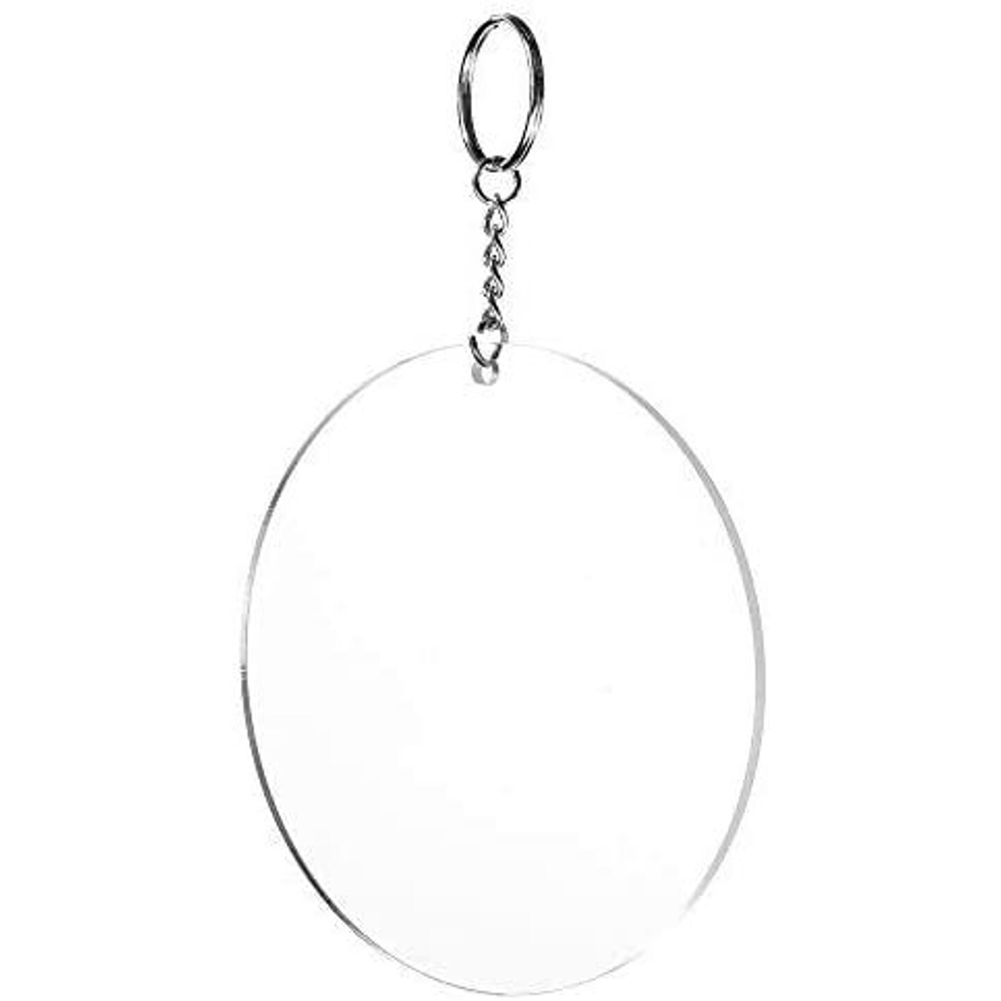 20-Pack 4-Inch Clear Round Acrylic Keychain Blanks, 1/8-Inch Thick Plastic Circles with 10 Metal Chains, Rings, and Clasps for Custom Keychains, Christmas Tree Ornaments, Crafting and Art Supplies