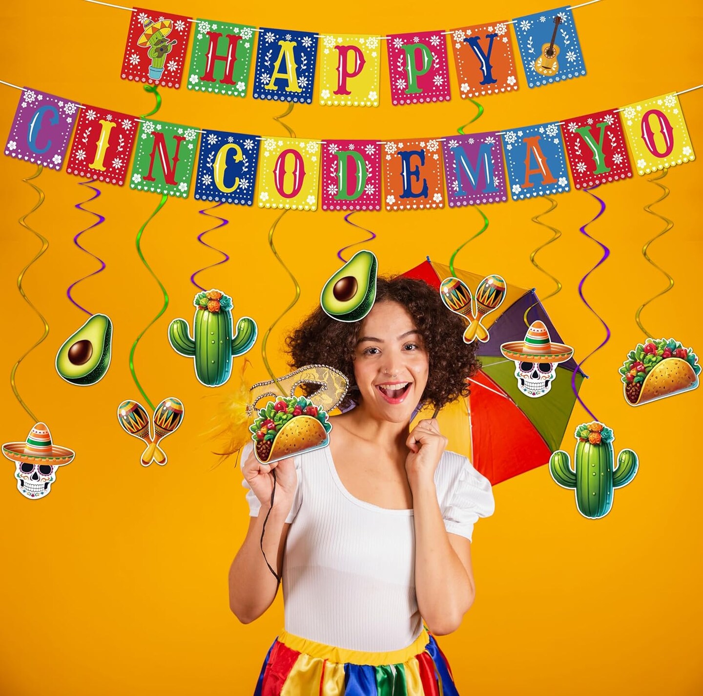 14Pcs Cinco De Mayo Decorations Banners Hanging Swirls Fiesta Mexican Birthday Party Decor Supplies Visit the Freesdai Store