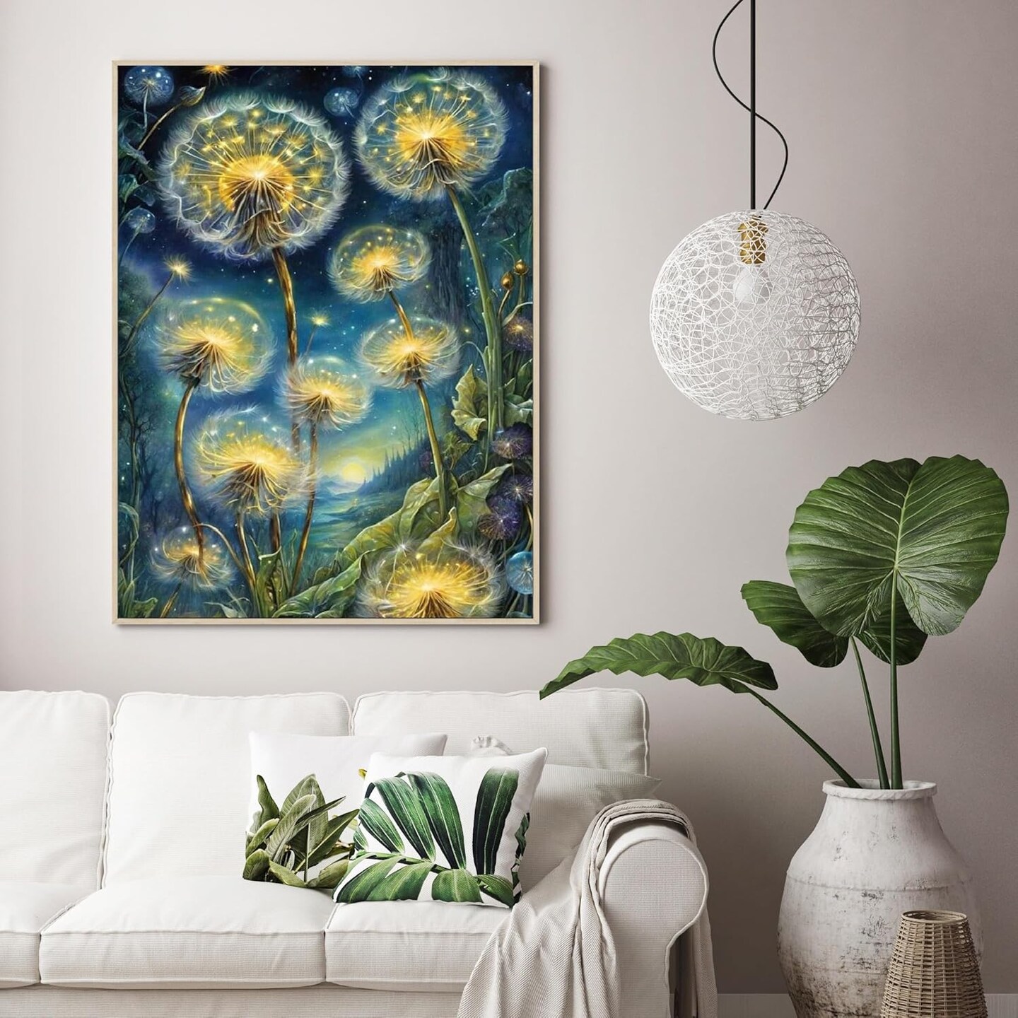 Dandelion Paint by Numbers Kit for Adult,Art Acrylic Adult Paint by Number Kits on Canvas,DIY Paint by Numbers Without Frame for Home Wall Decor,16x20Inch.