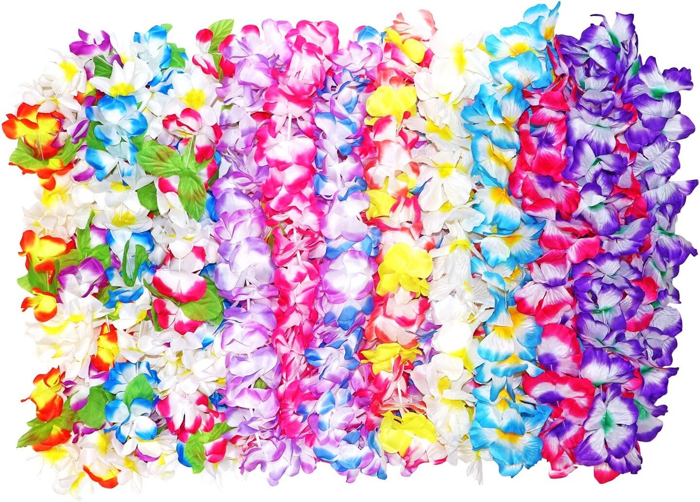 12 Pack Thickened Summer Hawaiian Leis Floral Necklace for Hula Dance Luau Party, Party Favors Celebrations and Decorations