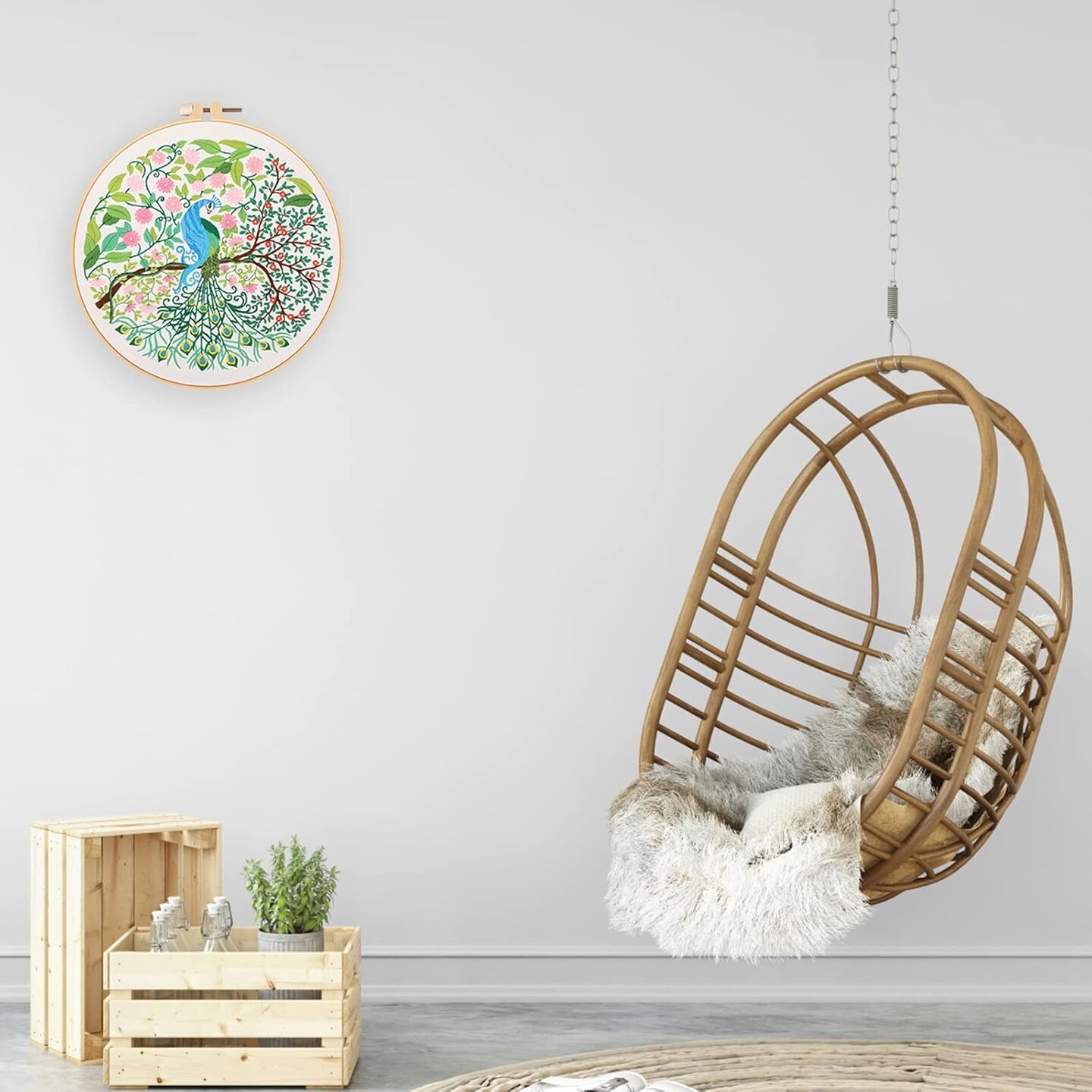 Embroidery Kit for Beginners, Embroidery Starter Kit with Pattern and Instructions 11.81 x 11.81 x 0.39 inches