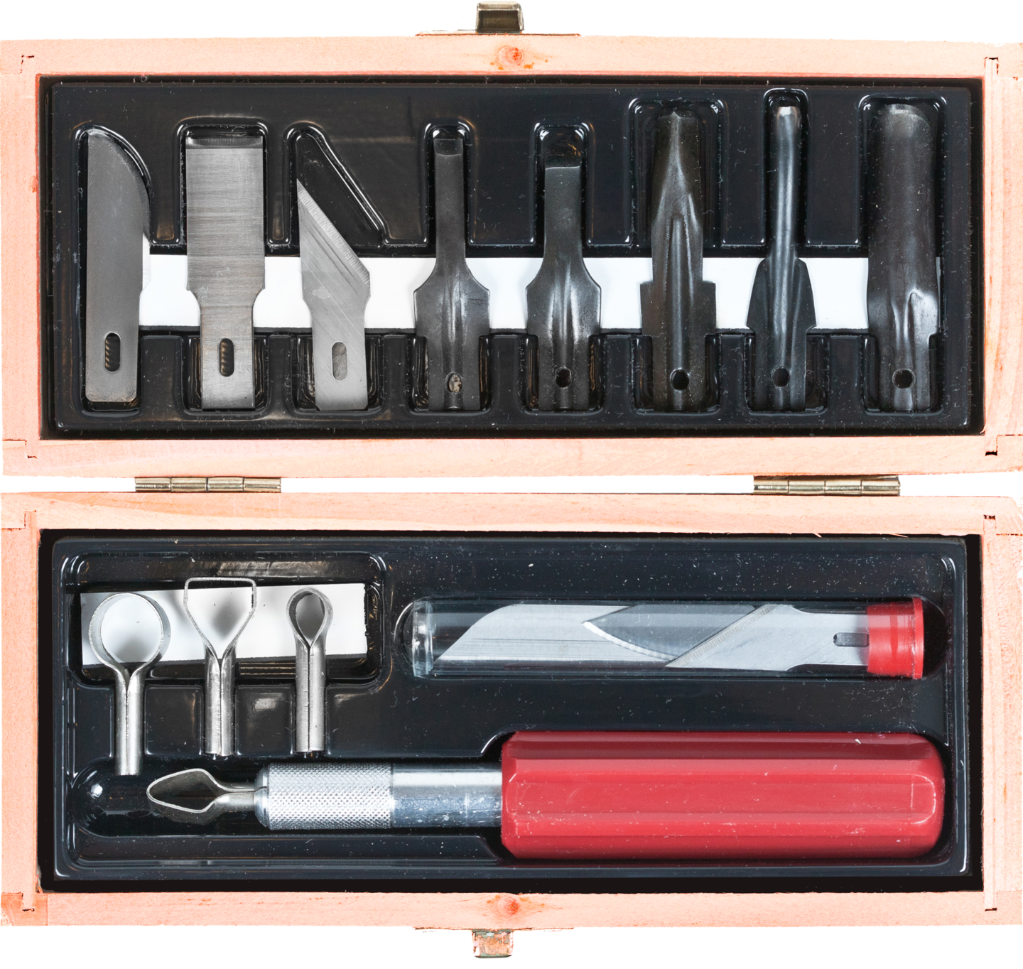 Excel Blades Woodworking Set with K5 Knife, Blades, Gouges & Routers in Wooden Case, USA Made