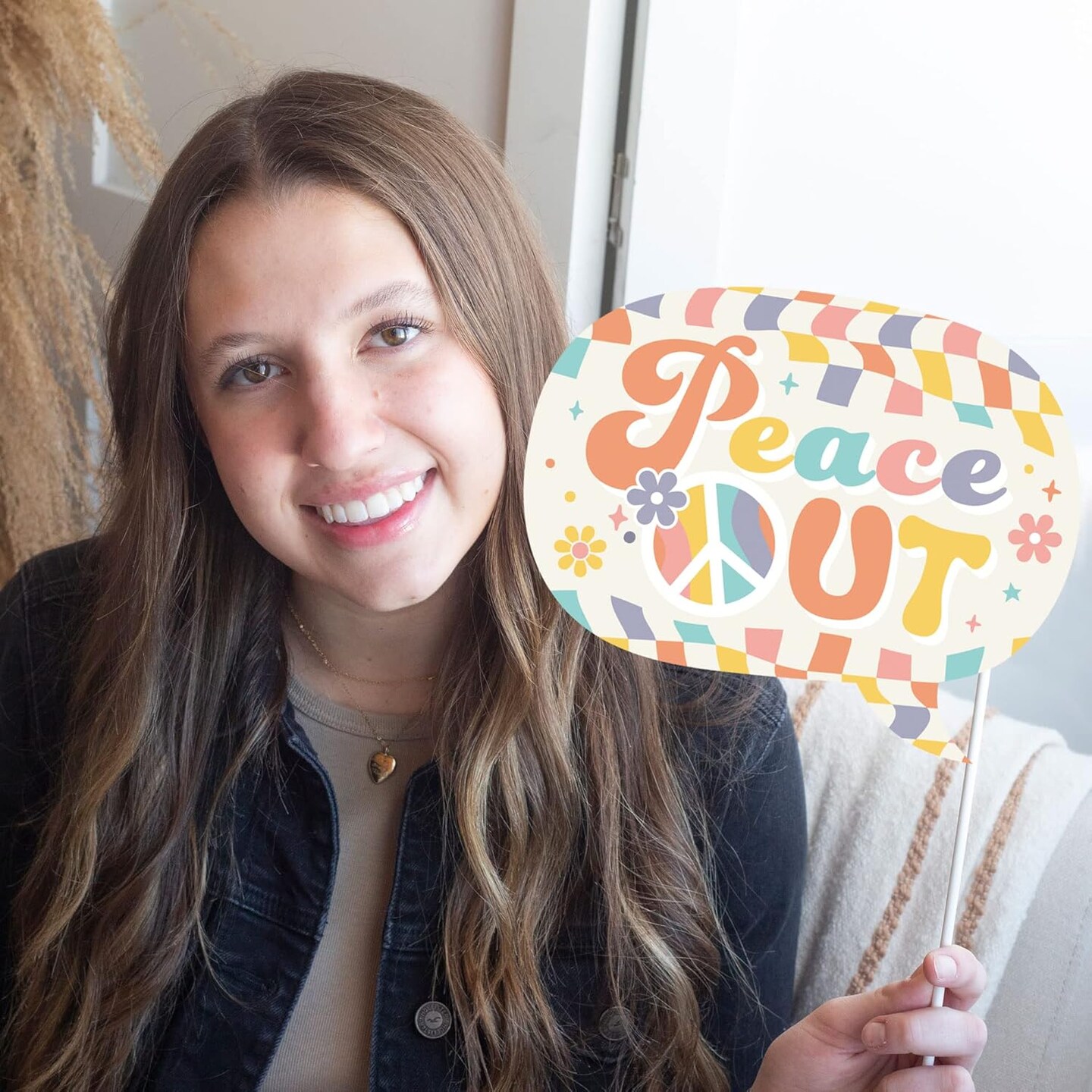 20PCS Groovy Grad Photo Booth Props – Hippie Graduation Party Kit