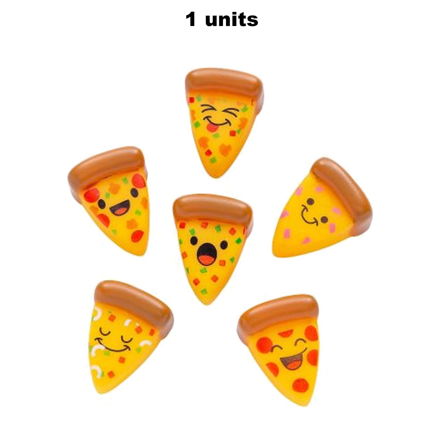 Mini Rubber Pizza Characters 1 1/2 Inches Soft Rubber