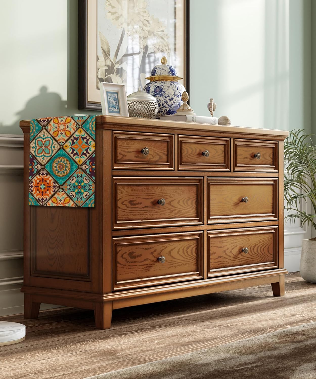 Boho Bohemian Table Runner 13x72in – Vintage Seasonal Party, Kitchen & Dining Decor, Machine Washable (Bohemian B)