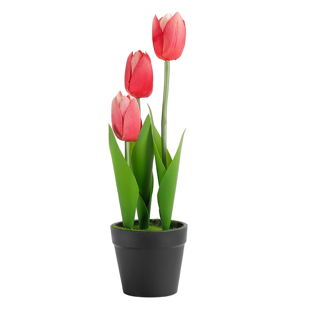 4-Pack Mini Artificial Tulip Plants  Vibrant 4-Color Faux Tulips in Pots  for Indoor/Outdoor Decor, Small Fake Flowers for Home, Office, or Garden,  Model: 1pcs pink | Michaels