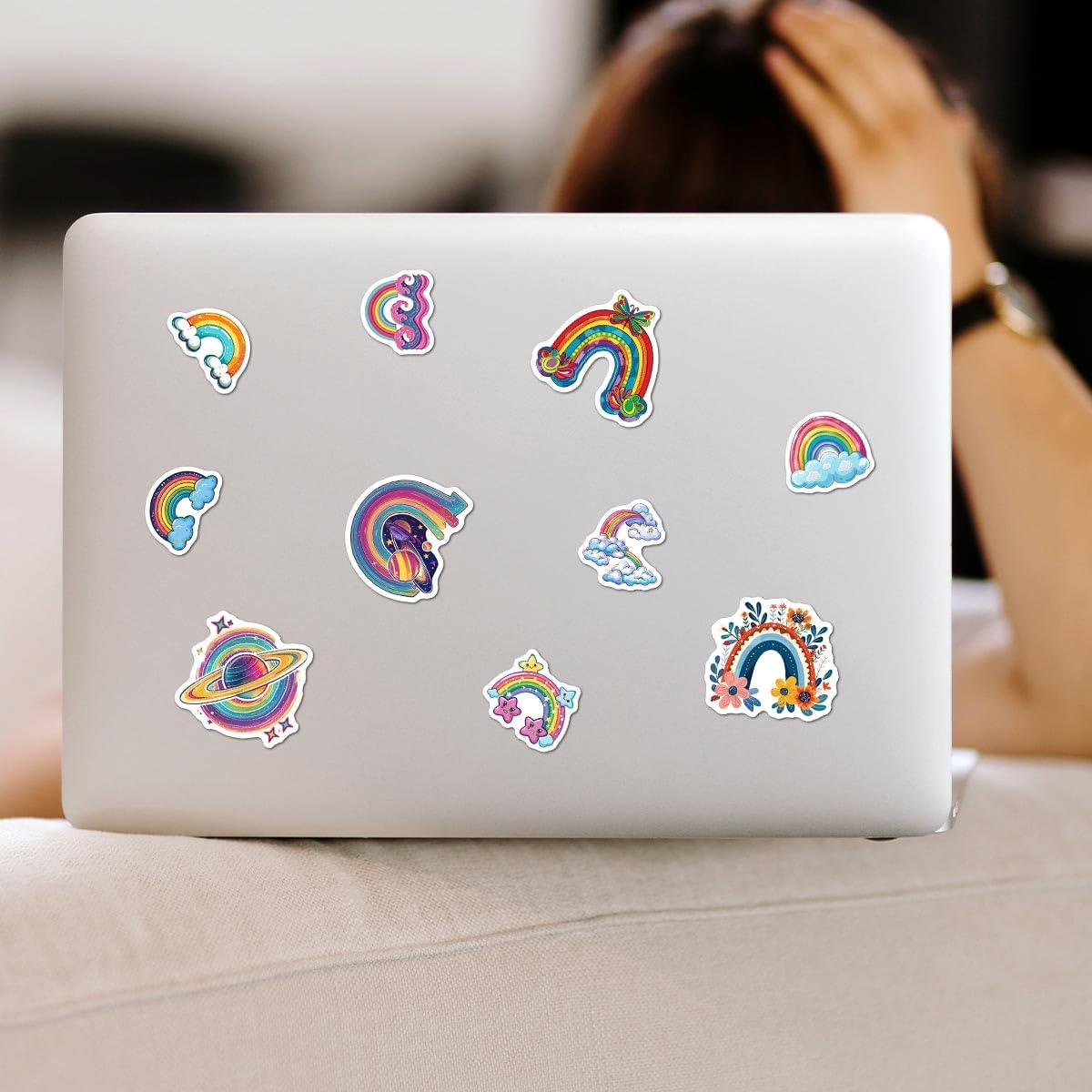 Pack 50 Pcs Pride LGBT Cute Rainbow Stickers for Water Bottles Funny Laptop Luggage Computer Scrapbooking Teens Girls Boys Adults Waterproof Aesthetic Sticker Small Vinyl Decals