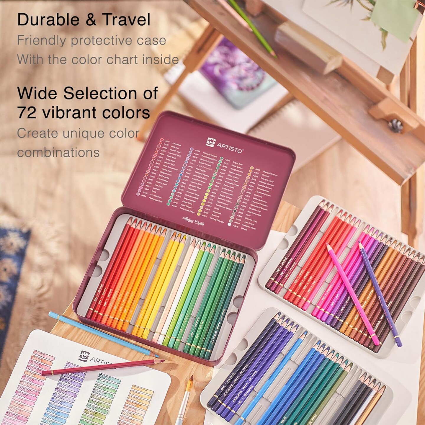 Premium Watercolor Pencils | Set of 72, Quality 3.5mm Soft Core Leads, Water-Soluble Pencils, Perfect for Beginner & Advanced Artists