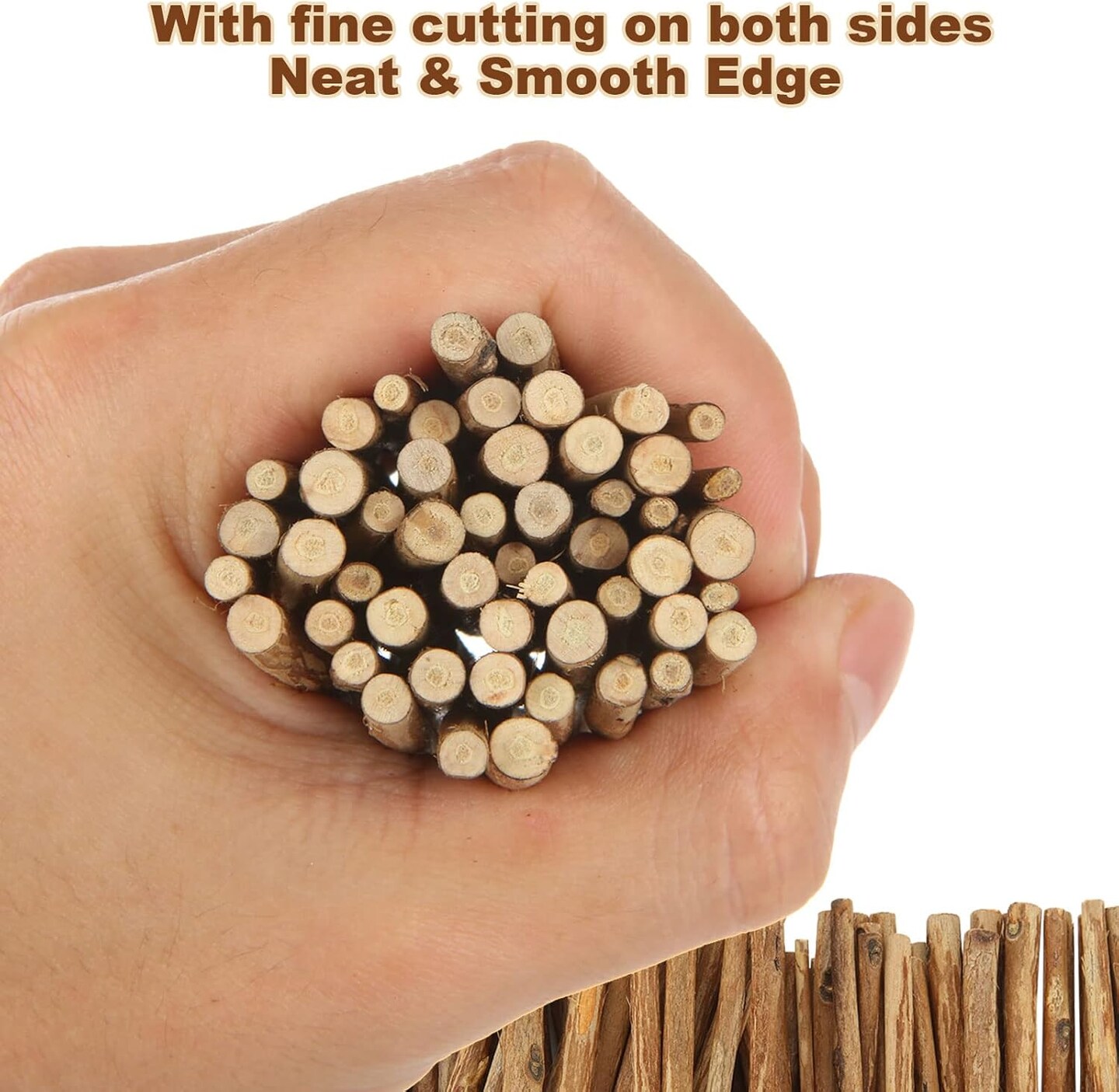300Pcs Wood Log Sticks, 4 Inch Natural Twigs for Crafts, Wood Craft Sticks, Small Wood Sticks Crafting Twigs for DIY Crafts, Photo Props, Home Decorative (0.1-0.2 &#x26; 0.2-0.3 Inch in Diameter)