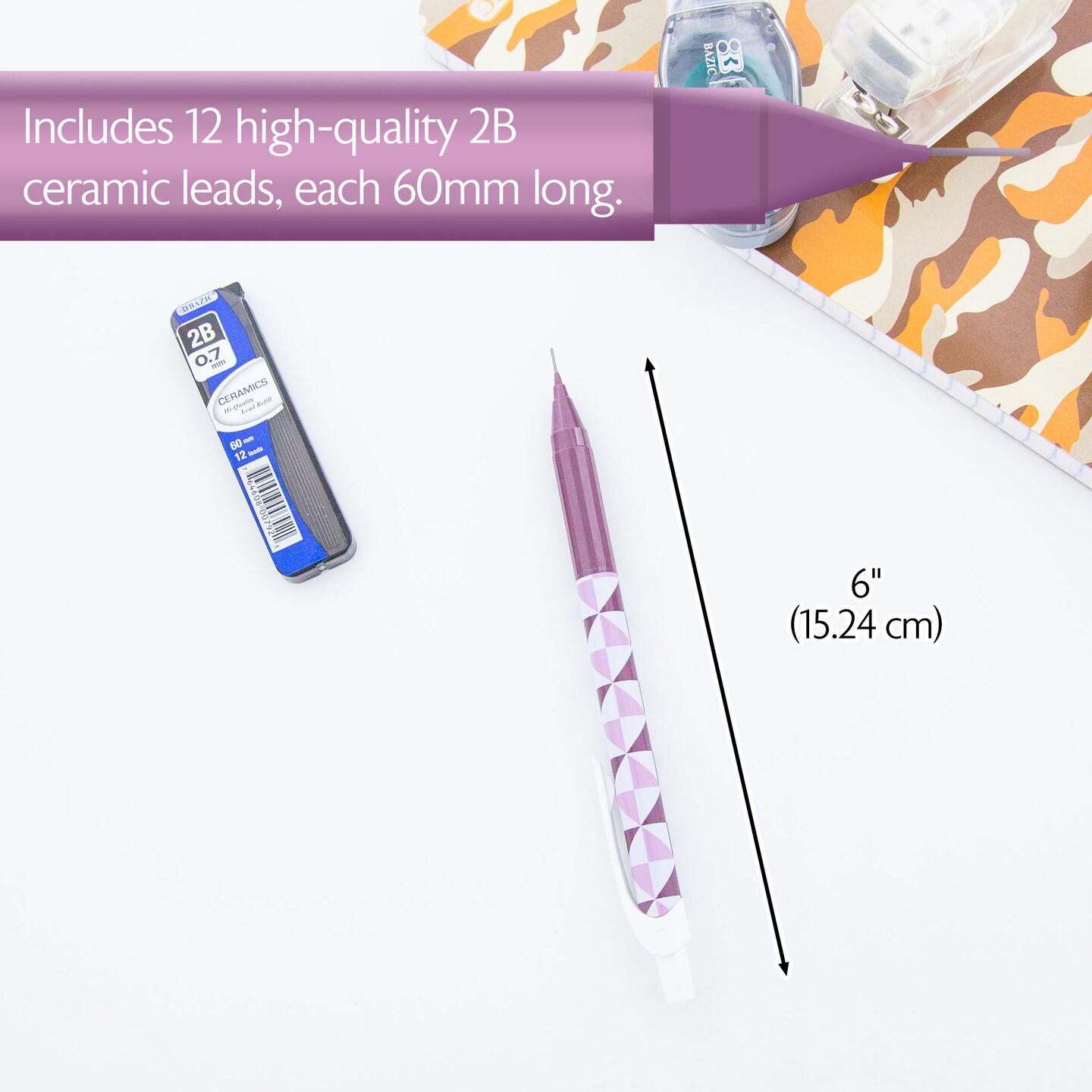 BAZIC Infinite Orion Mechanical Pencil 0.7 mm Auto Lead Advance w/ Ceramics High-Quality Lead