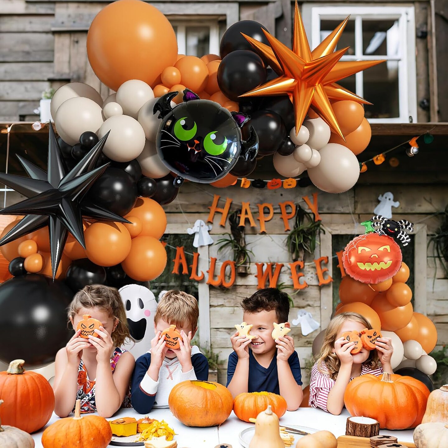 Halloween Balloon Arch Kit(Orange Black Sand)