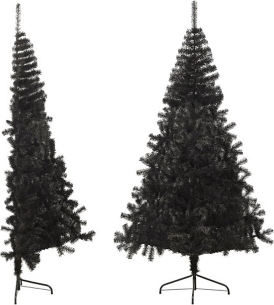 6.5 ft Black PVC Canadian Pine Christmas Tree with 817 Tips and Metal Stand