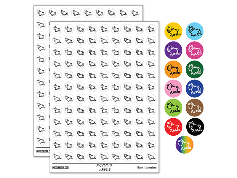 Chibi Unicorn Standing 200+ 0.50&#x22; Round Stickers