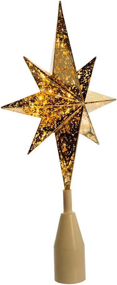 10-Light Gold Bethlehem Star Treetop, Golden