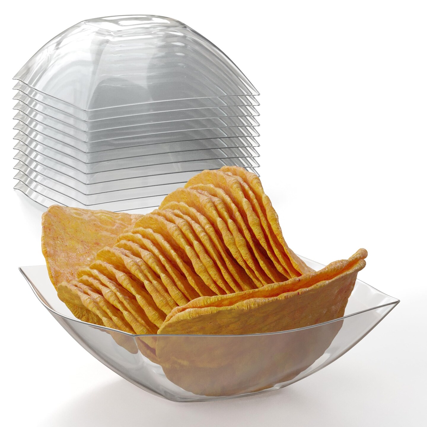 Exquisite Disposable Plastic Serving Bowls - for Parties, Salad Bar, Buffet, Candy - Bowl Set