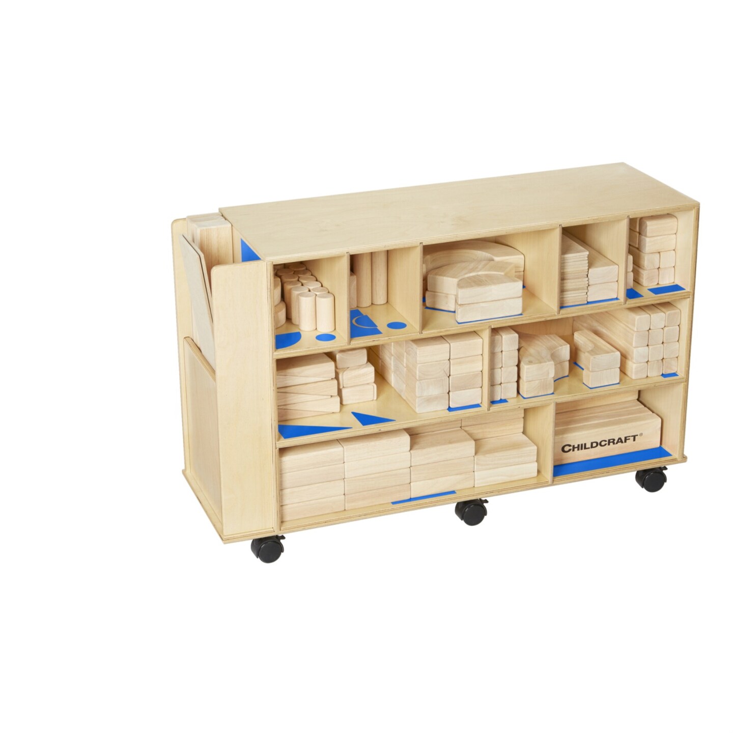 Childcraft Mobile Cabinet, Label and Block Set, 40-1/4 x 13 x 24-7/8 Inches
