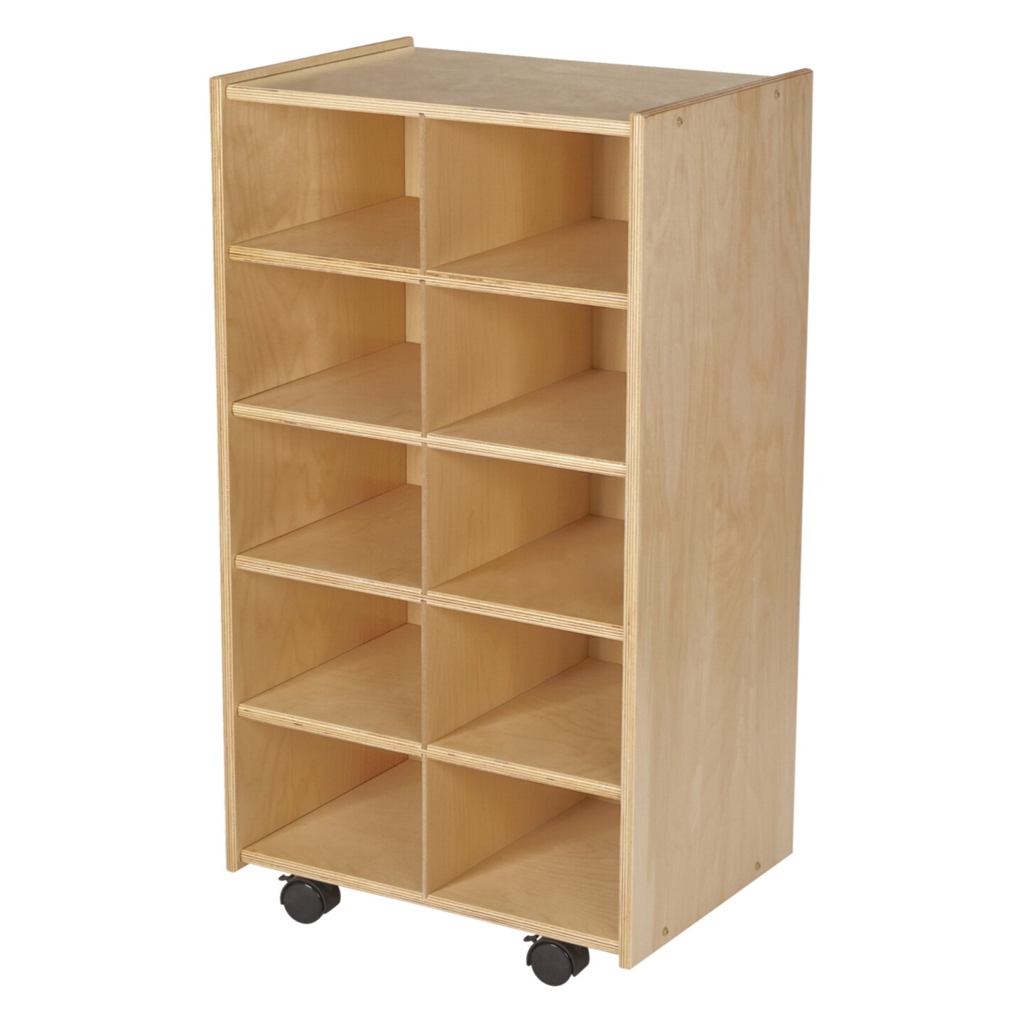Childcraft Mobile Cubby Unit with Locking Casters, 10 Tray Capacity