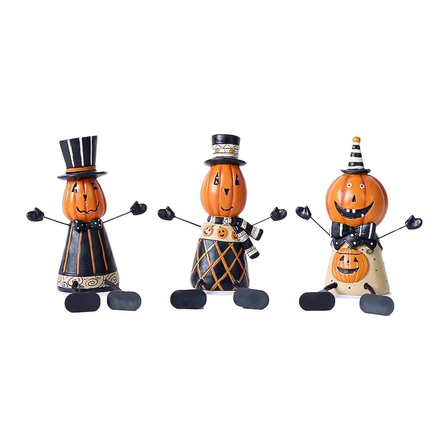3 Sets Melrose International Jack-O-LanternShelf Sitter Halloween Indoor Decor