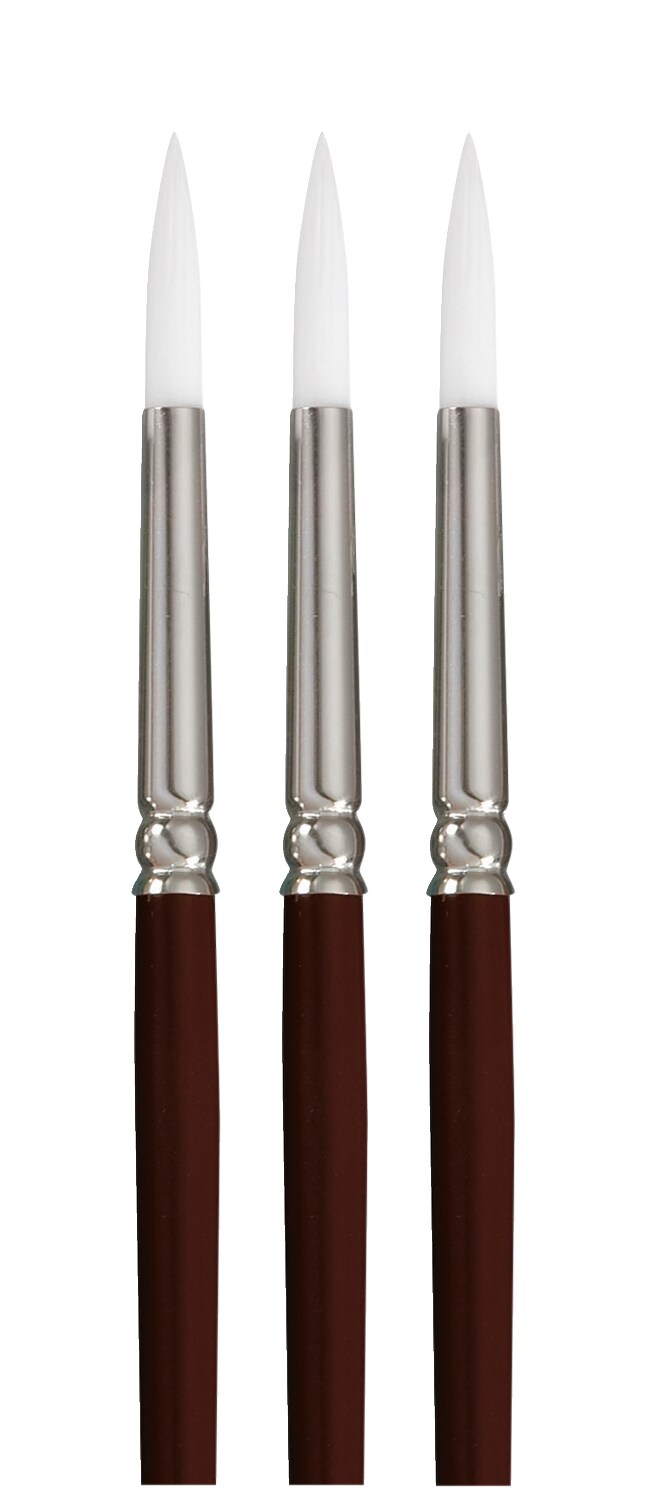 Sax True Flow Optimum White Taklon Round Paint Brush, Size 6, Pack of 3