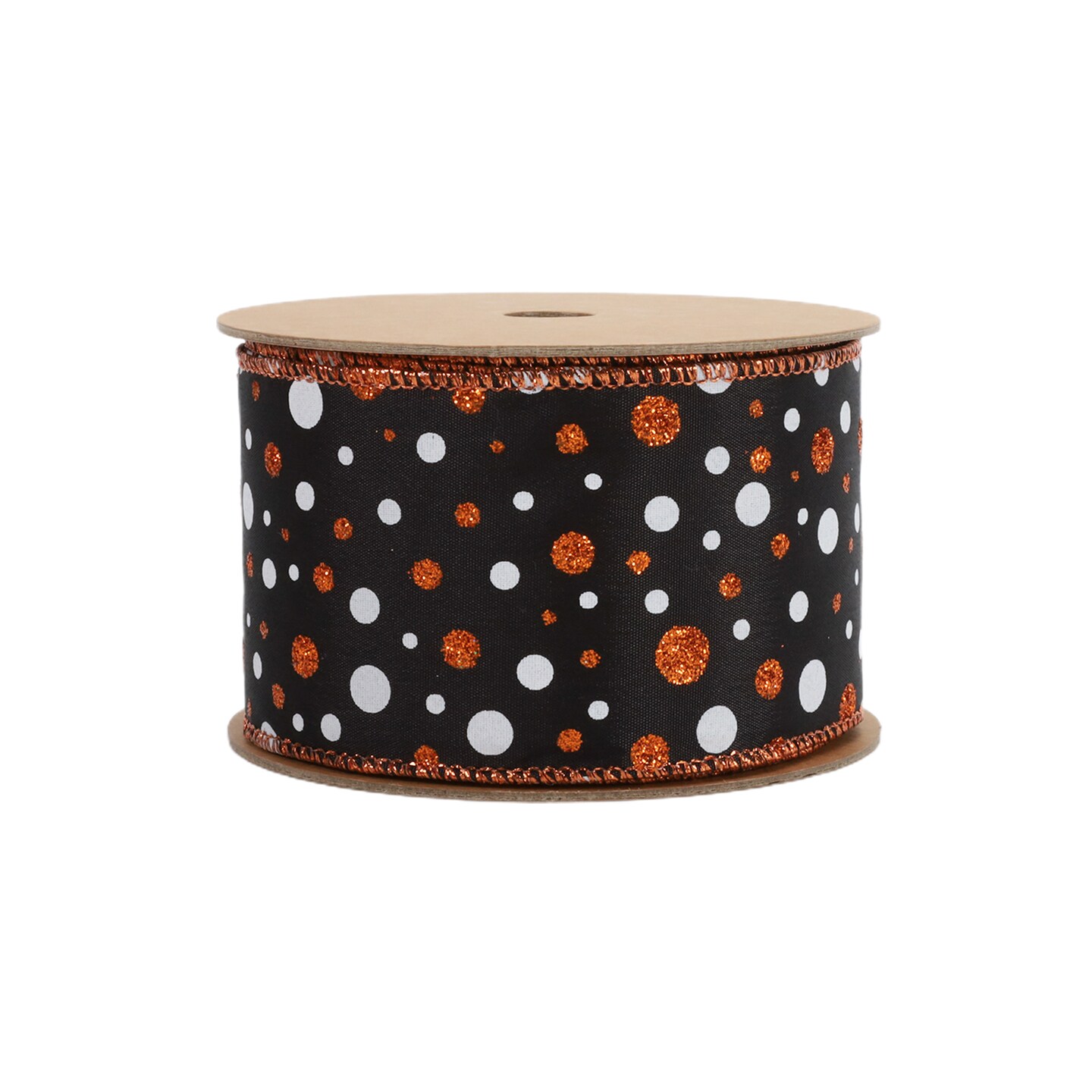 LaRibbons 2 1/2" Wired Ribbon | "Glitter Polka Dot" | 10 Yard Roll