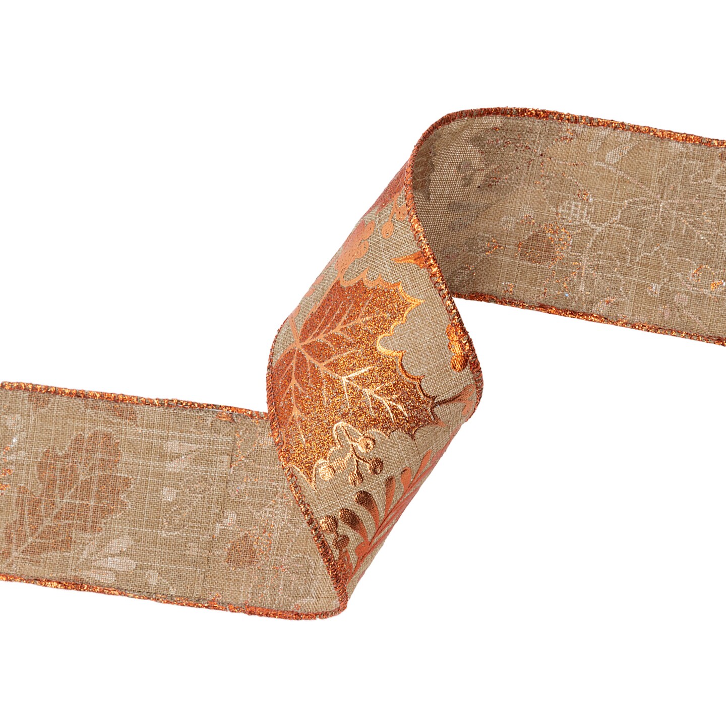 LaRibbons 2 1/2&#x22; Wired Ribbon | Leaf | 10 Yard Roll