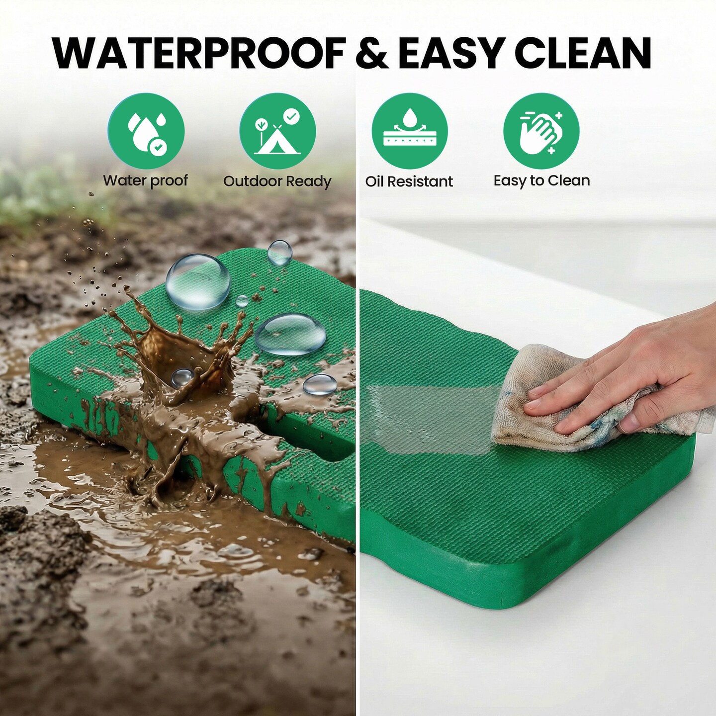 Gardenised Extra Thick Large Foam Kneeling Pad for Gardening Workout Yoga and Exercise Soft Comfortable Knee Cushion Mat for Floor Work Cleaning Yard Tasks and Home Projects