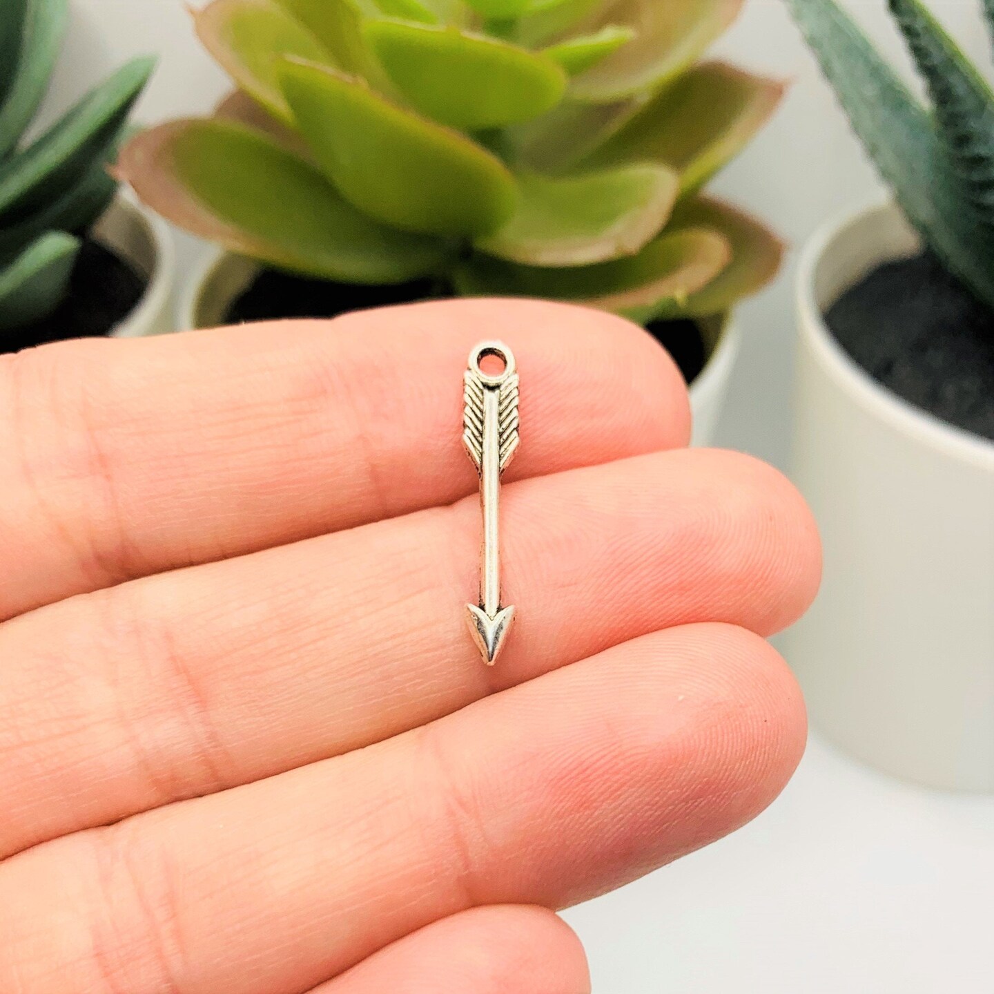 Small Silver Arrow Charms, 22x4mm