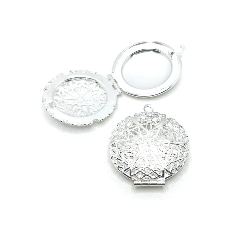 Silver Filigree Aromatherapy Essential Oil Diffuser Lockets