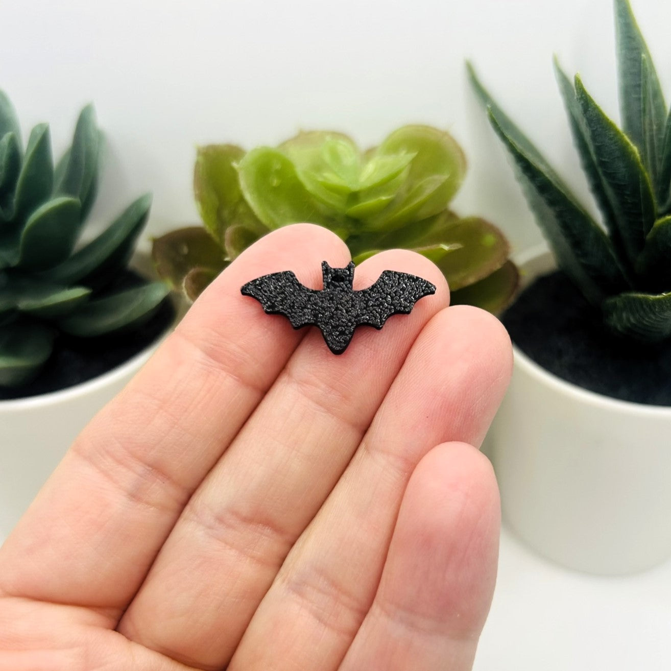 Hanging Bat Halloween Charms, 27x13mm