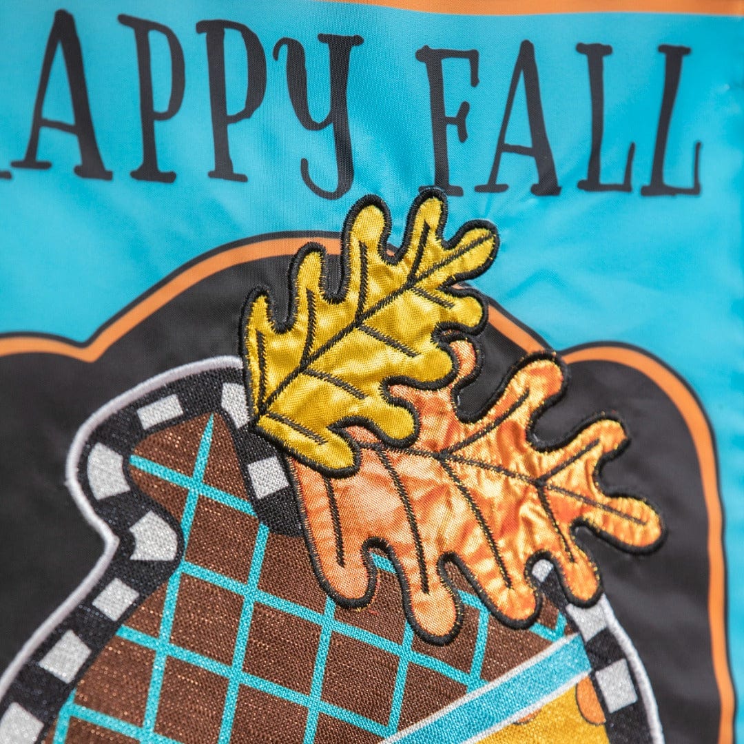 Happy Fall Acorn Garden Flag 2 Sided Applique