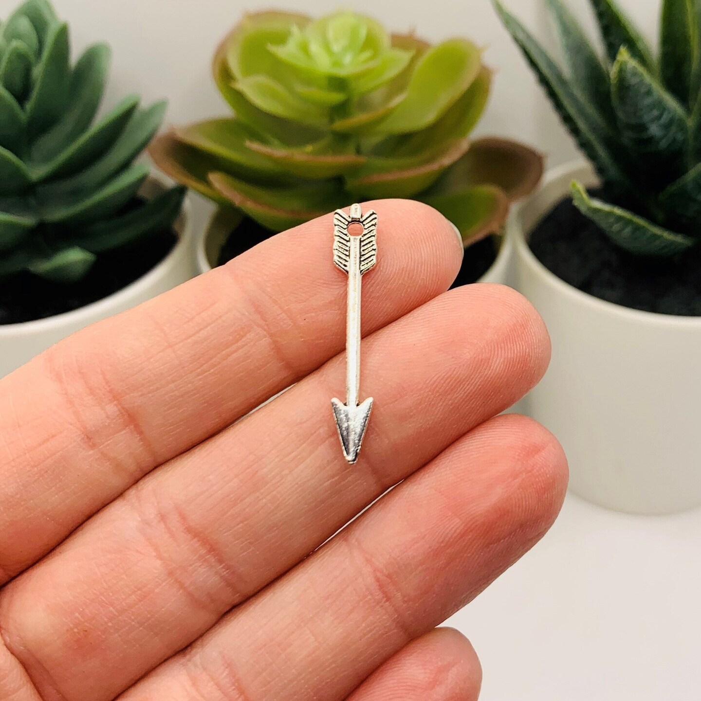 Silver Arrow Charms, 29x5mm
