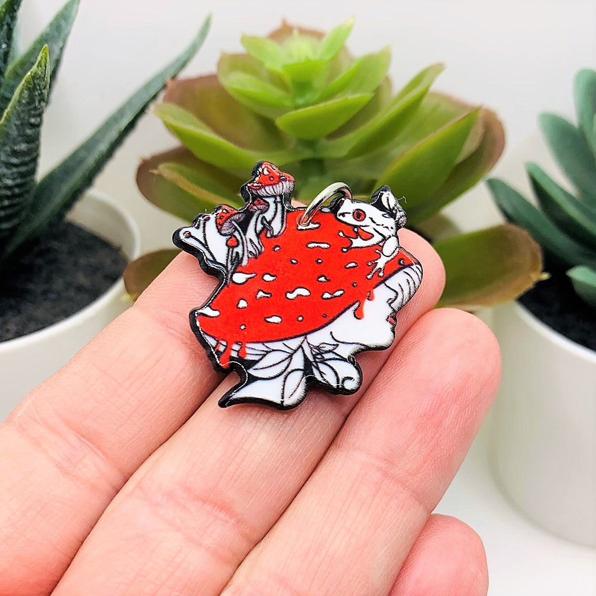Red Mushroom Girl Toadstool Charms