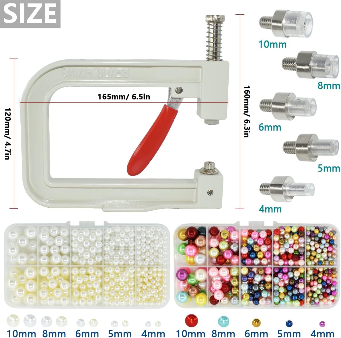 DIY Handmade Pearl Setting Machine with Beads Nails Screw Heads Tweezers Wrench Trays for DIY Crafts Accessories