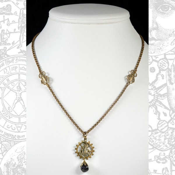 Antiqued Copper Plated Brass Beetle Connectors with Two Rings - Set of Six - C-2C69