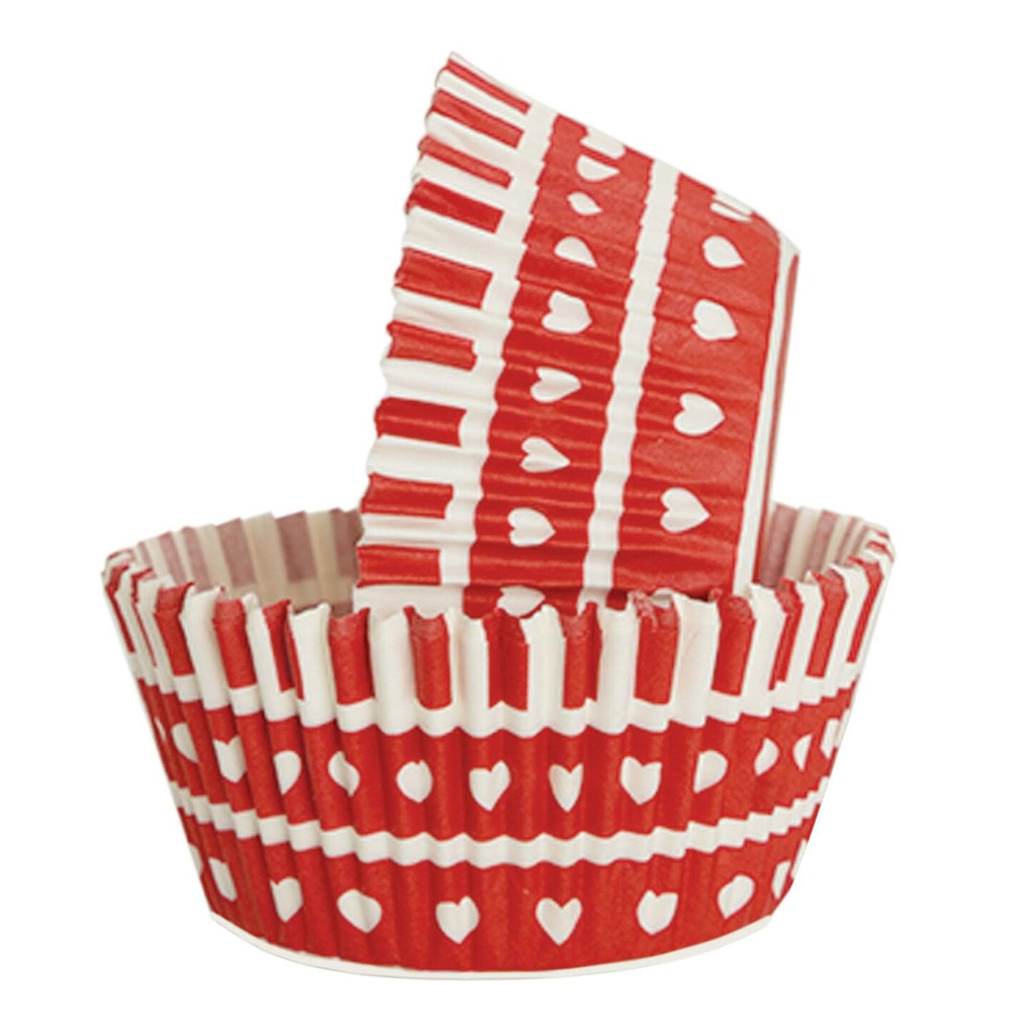 Banded Heart Standard Size Cupcake Wrappers & Liners | 25 PC Set