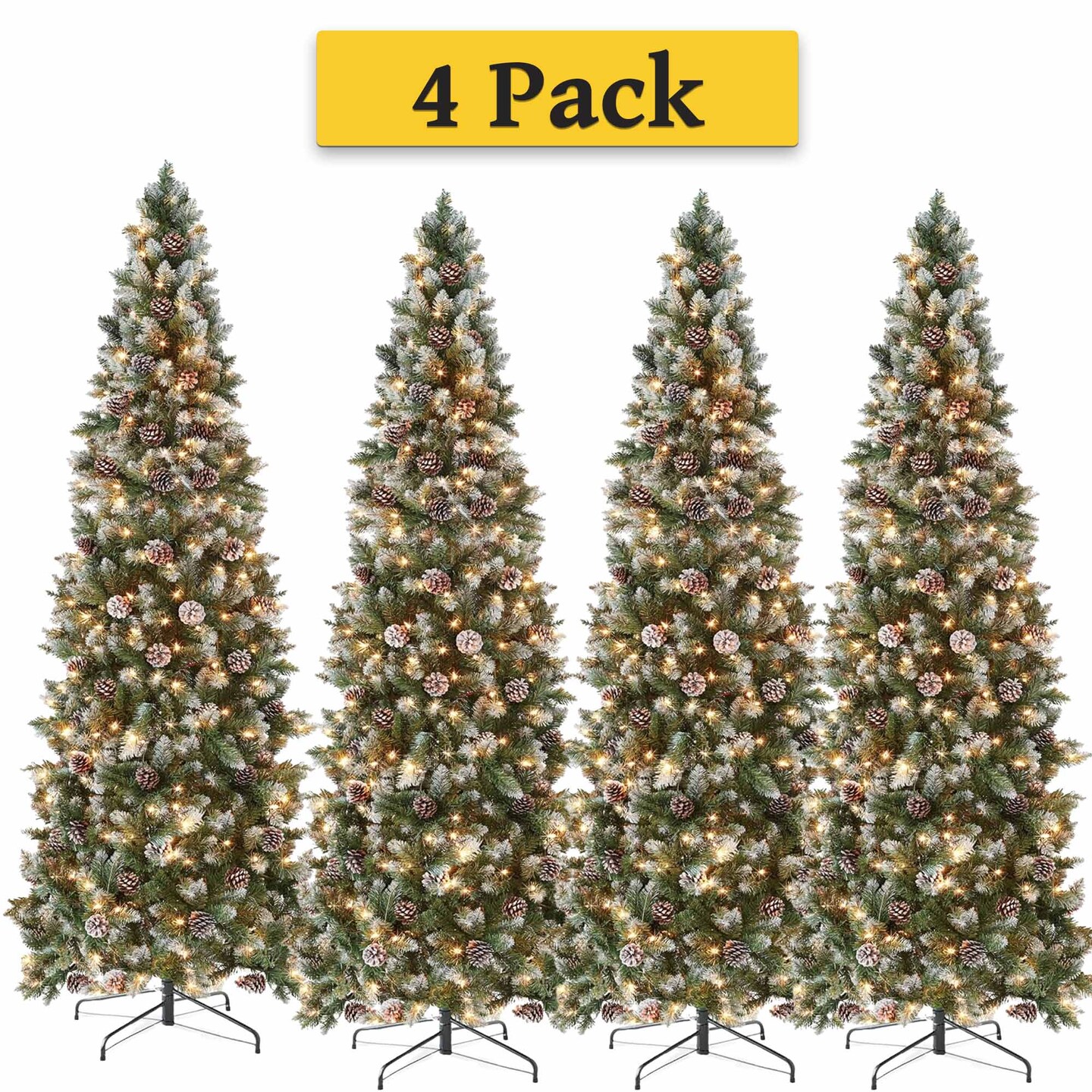 Slim Flocked Pencil Christmas Tree