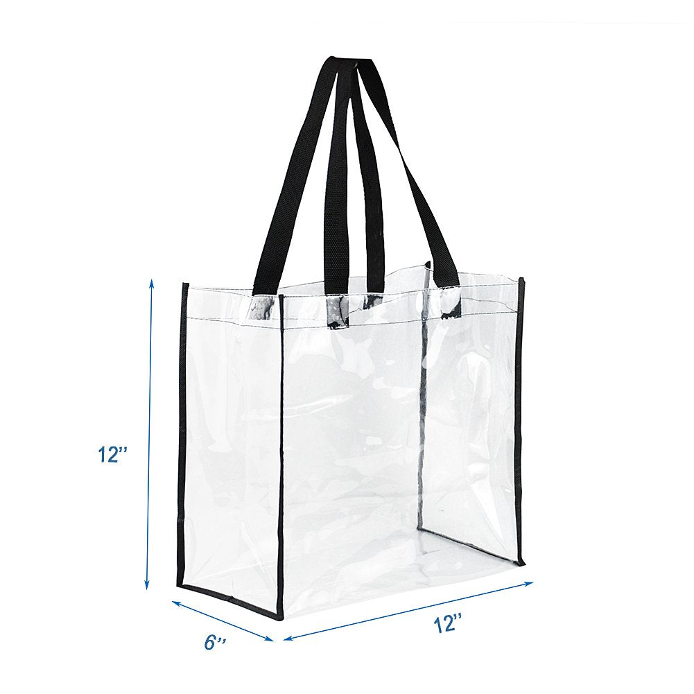 2-Pack Stadium Approved Clear Tote Bag, Stadium Security Travel &#x26; Gym Clear Bag, Perfect for Work, School, Sports Games and Concerts,12&#x22;X 12&#x22;X 6&#x22;