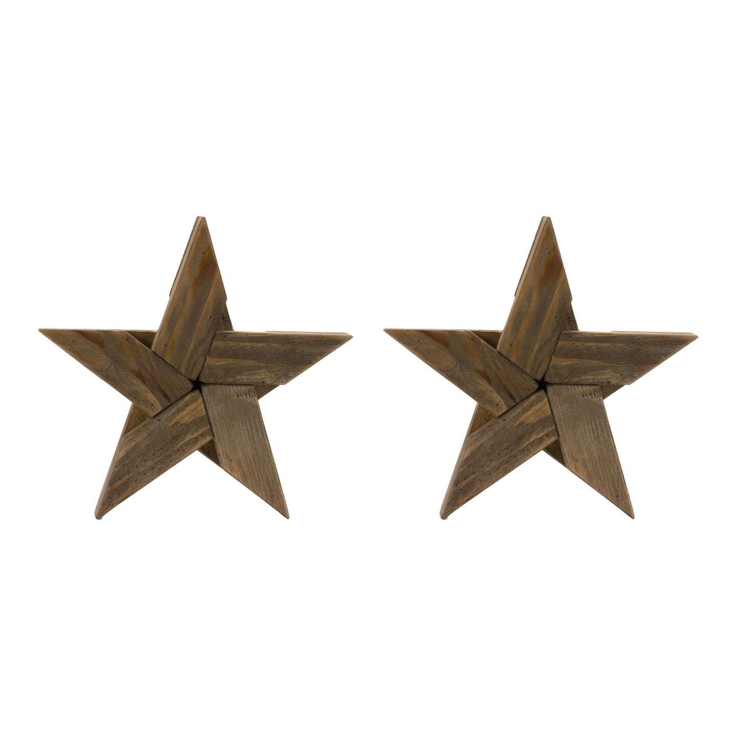 Melrose Pine Wood Star Tabletop Decorations - 20&#x22; - Set of 2
