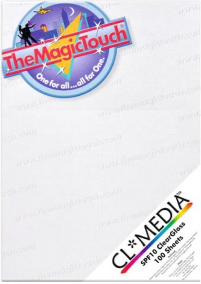 TheMagicTouch CL Media Sticker Paper for Laser Printers - Clear Gloss A4x100