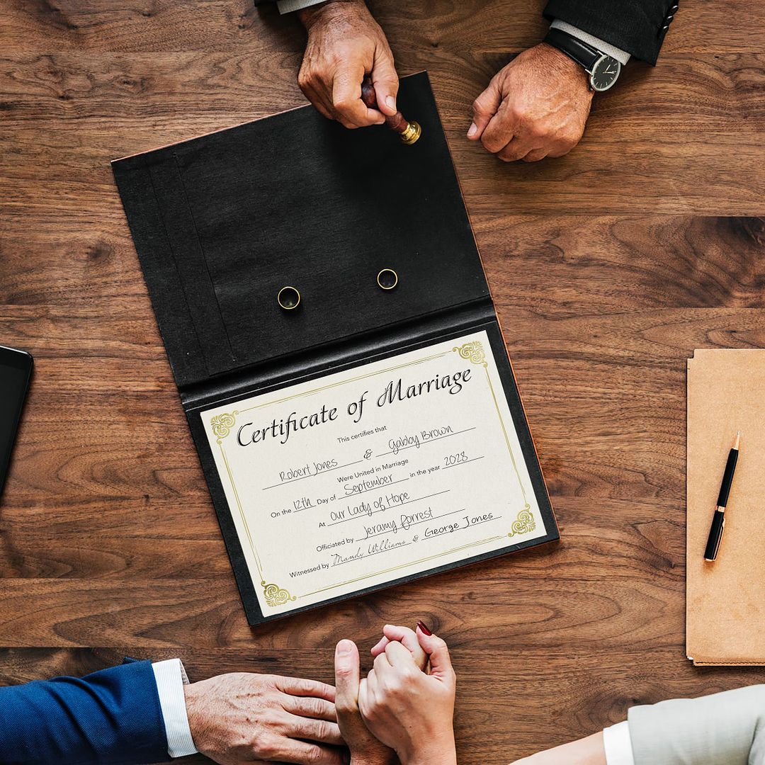 Great Papers! Marriage Certificate with Gold Foil, for Weddings, Ceremony, and Proposals 20 Pack
