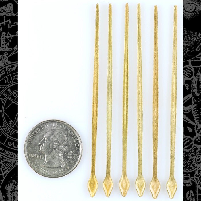 Raw Brass Medium Thin Snake Findings Wraps - Set of Six - B-W24