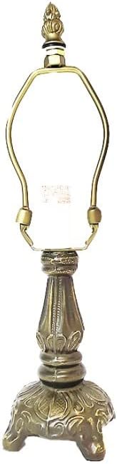 Grecian Metal Lamp Base, Antique Bronze Finish With Gold Highlights, Nicely Weighted, 11&#x22; Tall