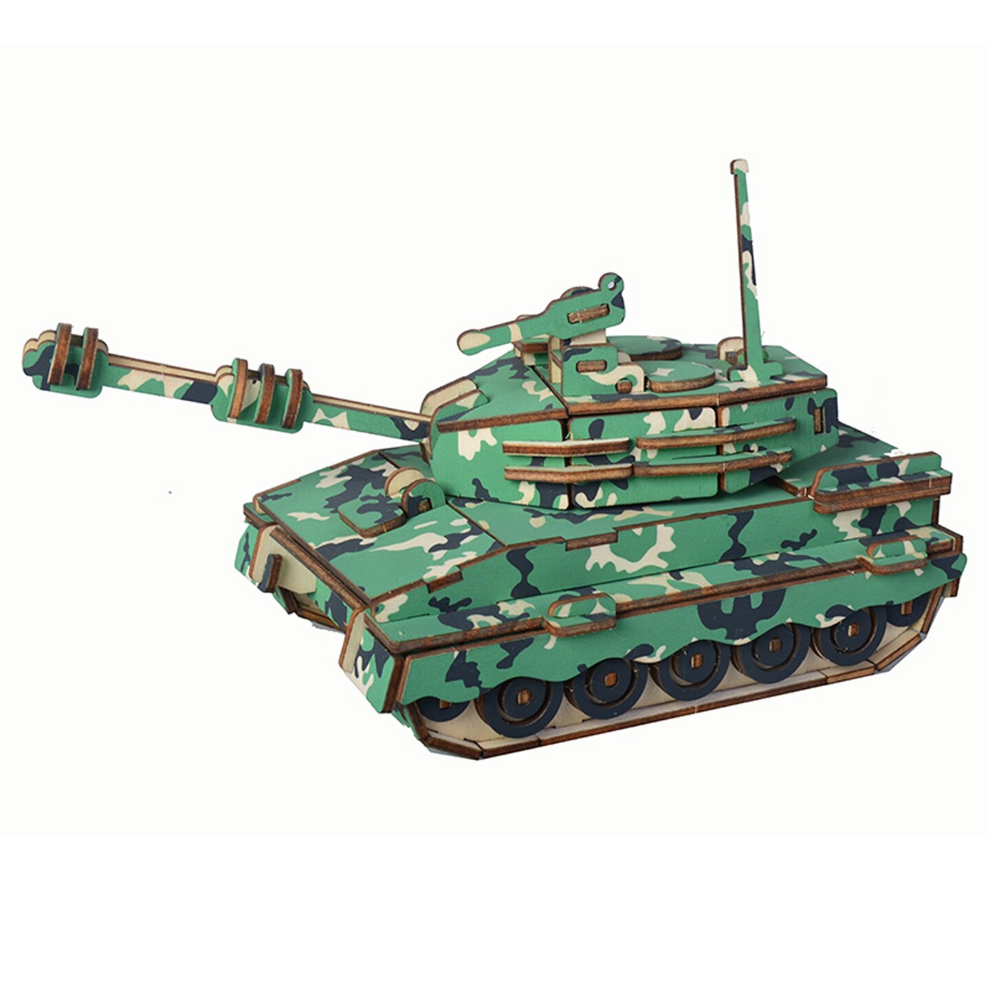 Tank Model Kit - Wooden Laser-Cut 3D Puzzle (137 Pcs)