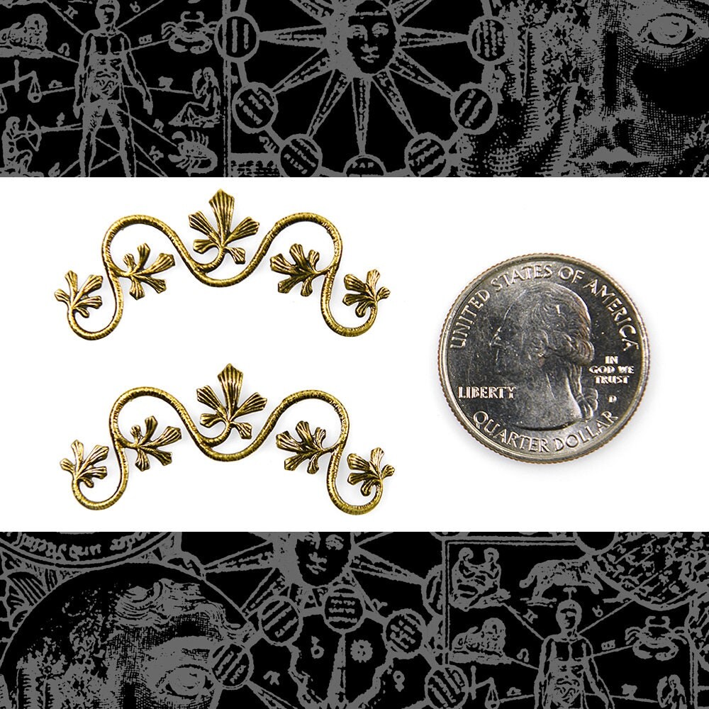 Antiqued Brass Vine Leaf Wraps - Set of Two - AB-W06
